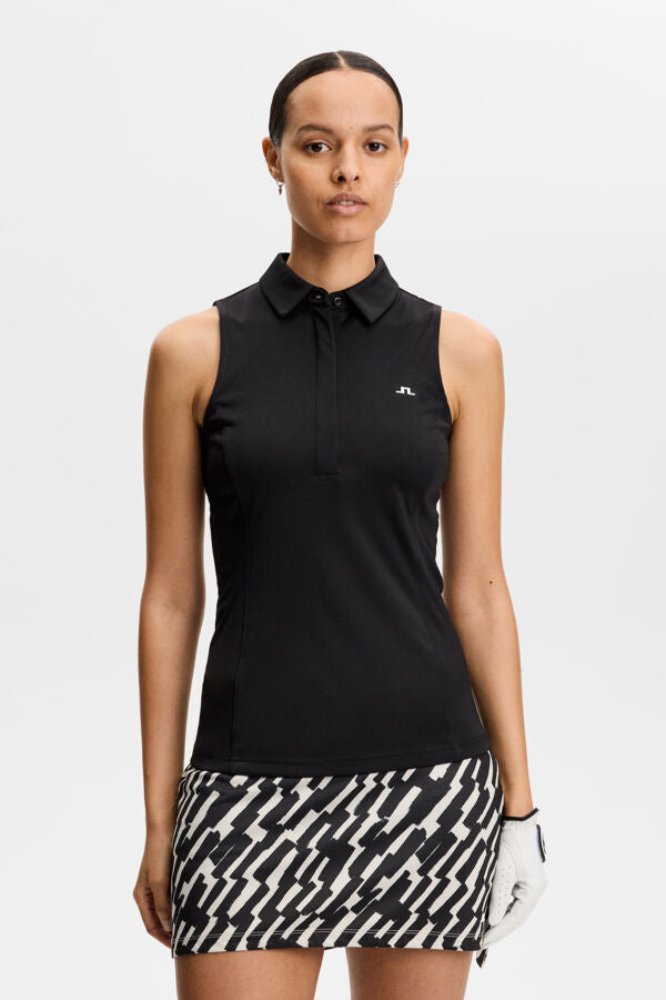Dena Sleeveless Polo / Black