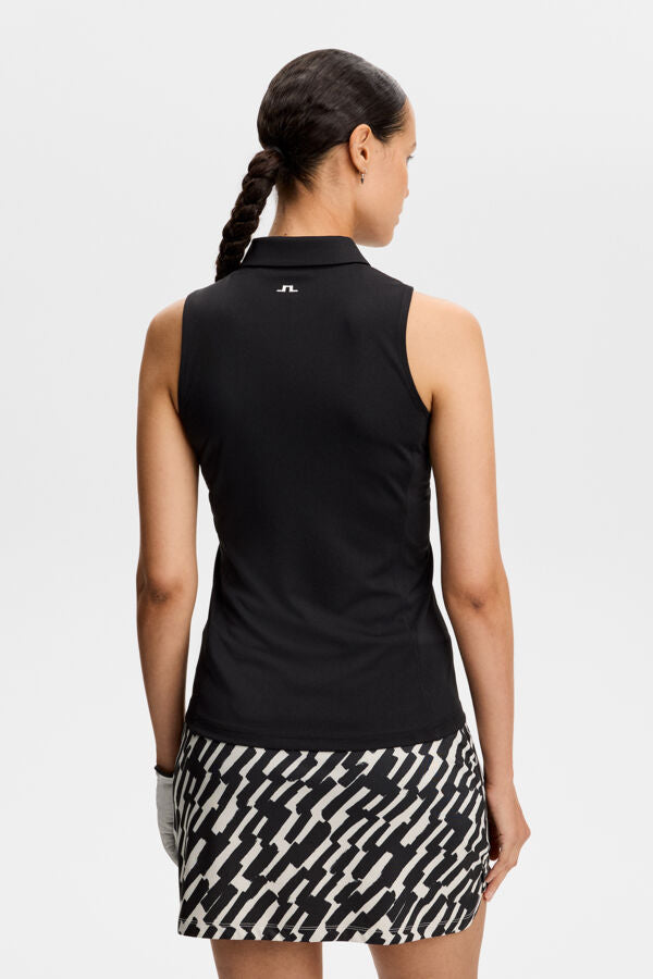 Dena Sleeveless Polo / Black