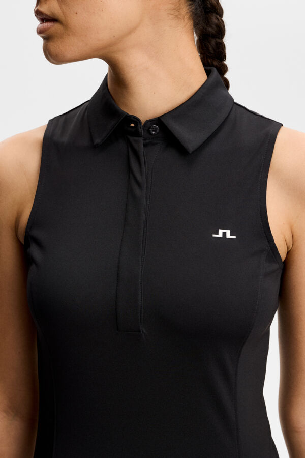 Dena Sleeveless Polo / Black
