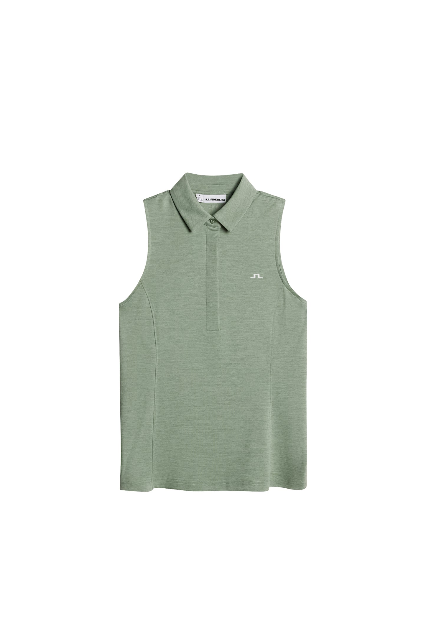 Dena Sleeveless Polo in Hedge Green Melange by J.Lindeberg