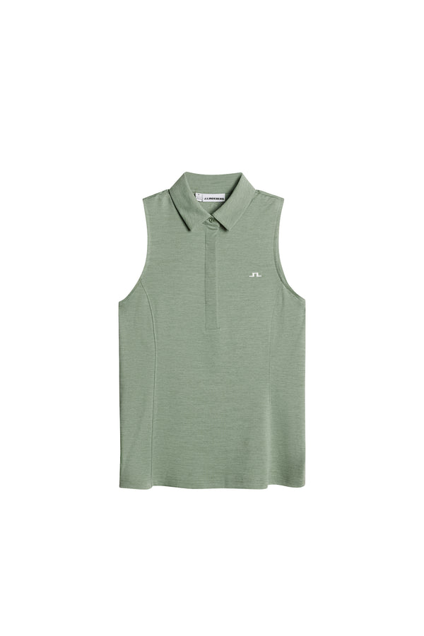 Dena Sleeveless Polo / Hedge Green Melange