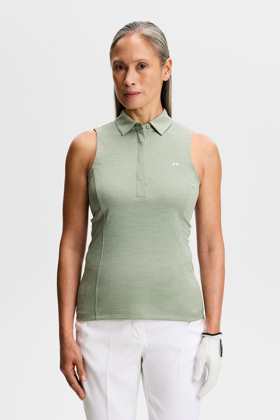 Dena Sleeveless Polo / Hedge Green Melange