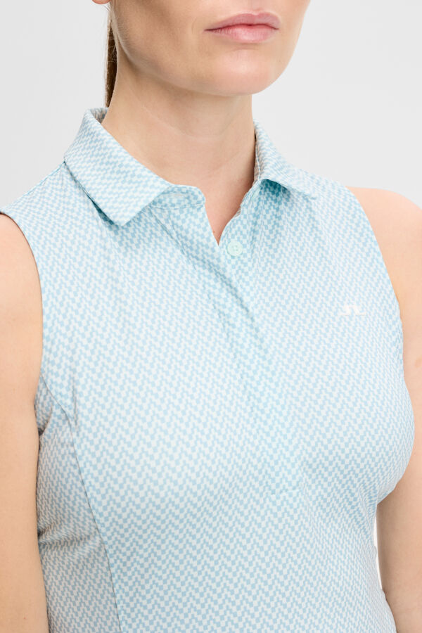 Dena Print Sleeveless Polo / Bridge Stack Skylight S
