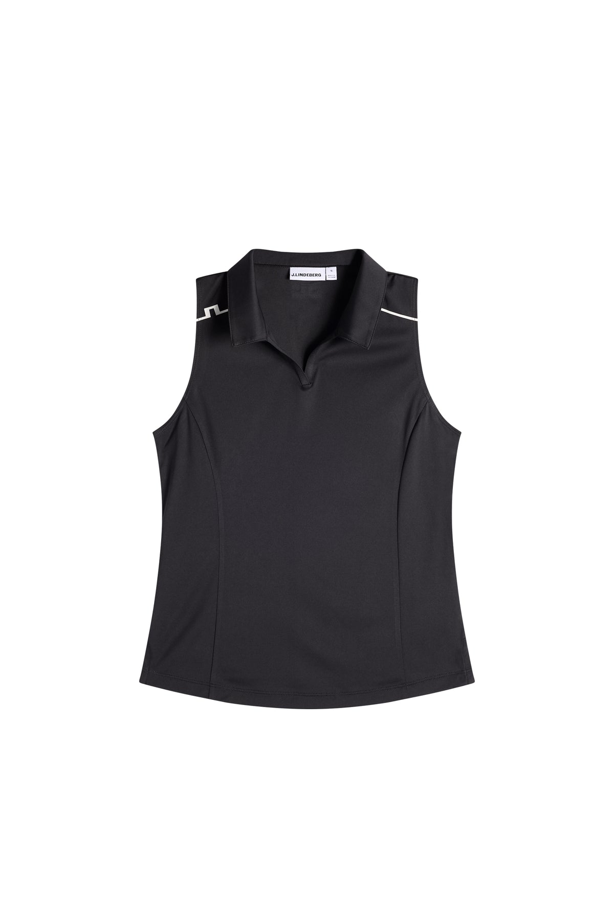 Leah Sleeveless Polo in Black by J.Lindeberg