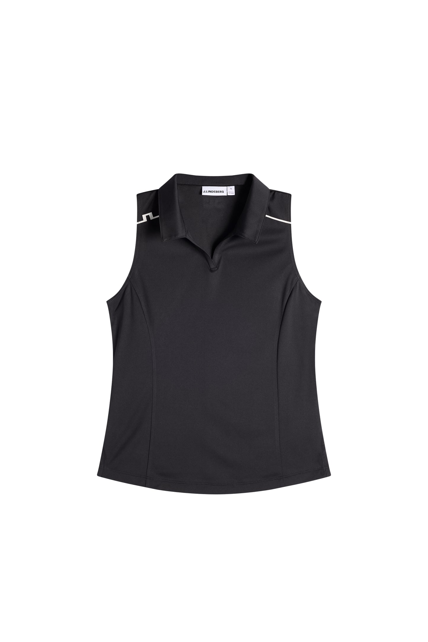Leah Sleeveless Polo in Black by J.Lindeberg