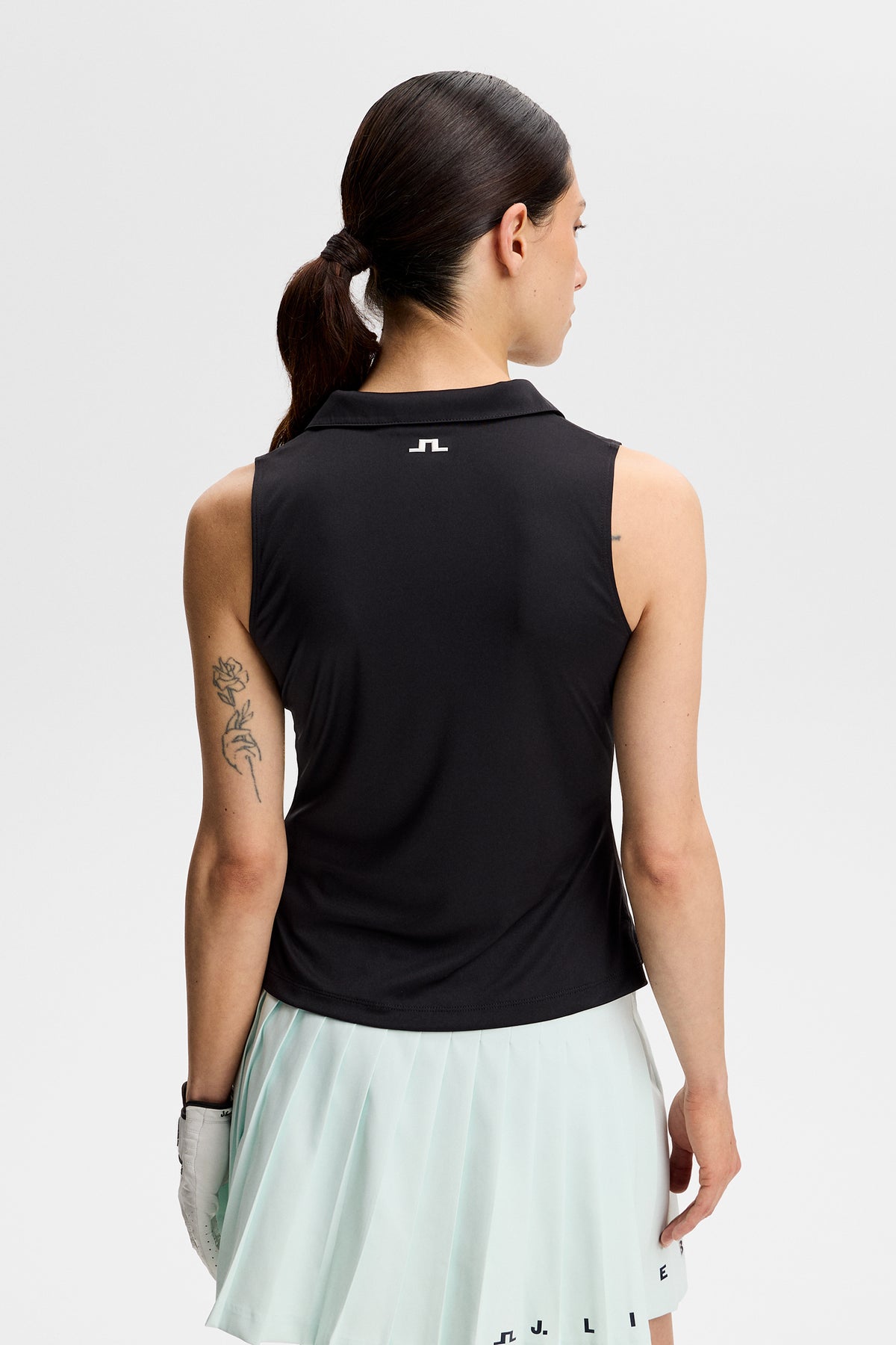 Leah Sleeveless Polo in Black by J.Lindeberg