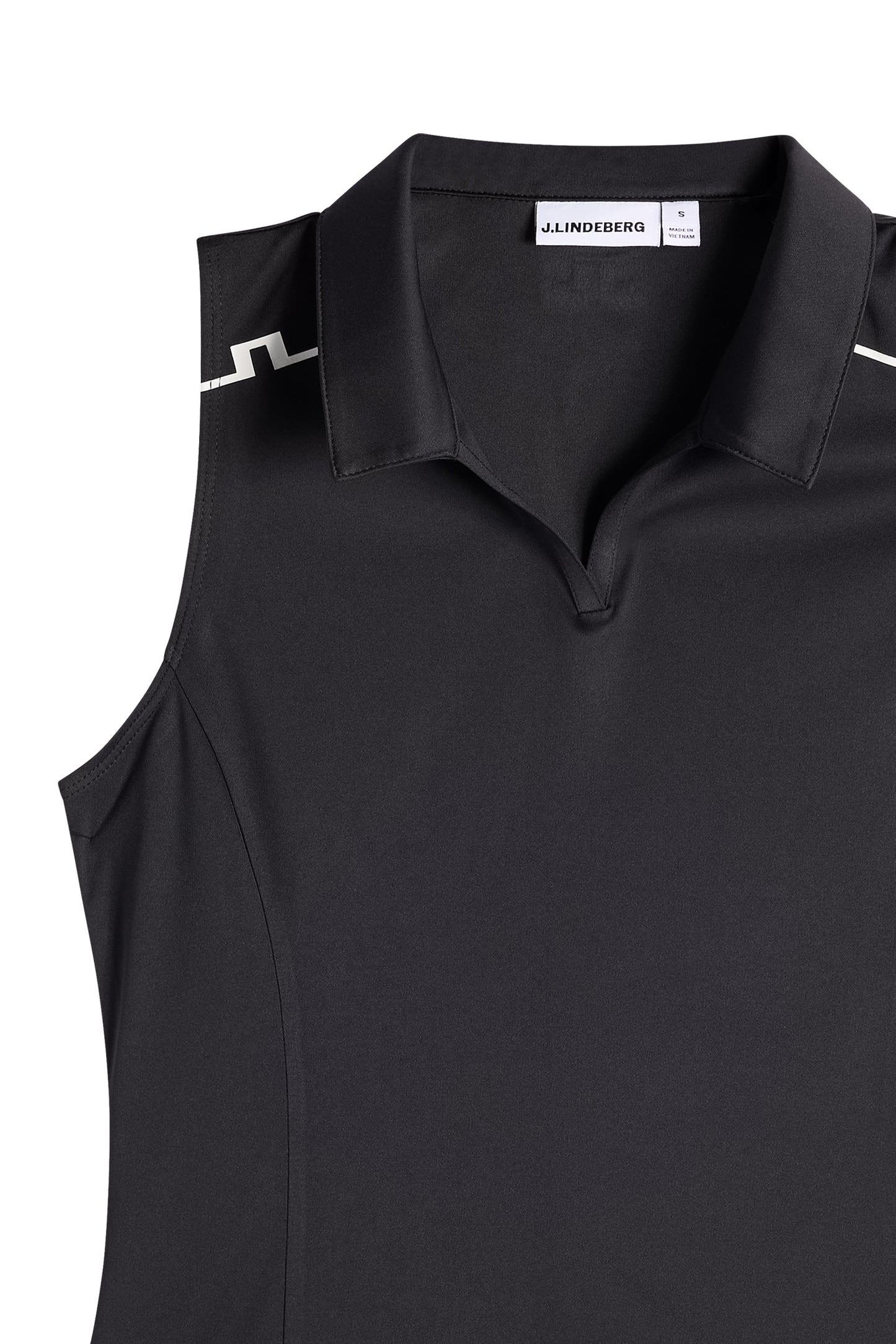 Leah Sleeveless Polo in Black by J.Lindeberg