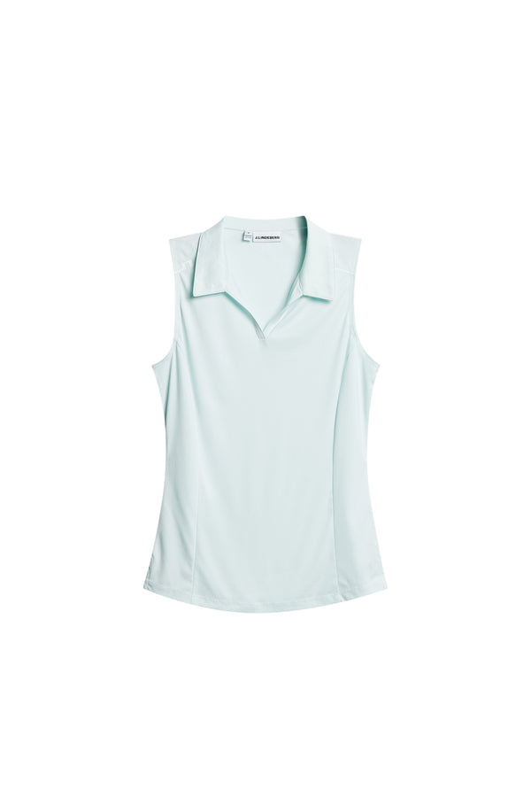 Leah Sleeveless Polo / Sky Light