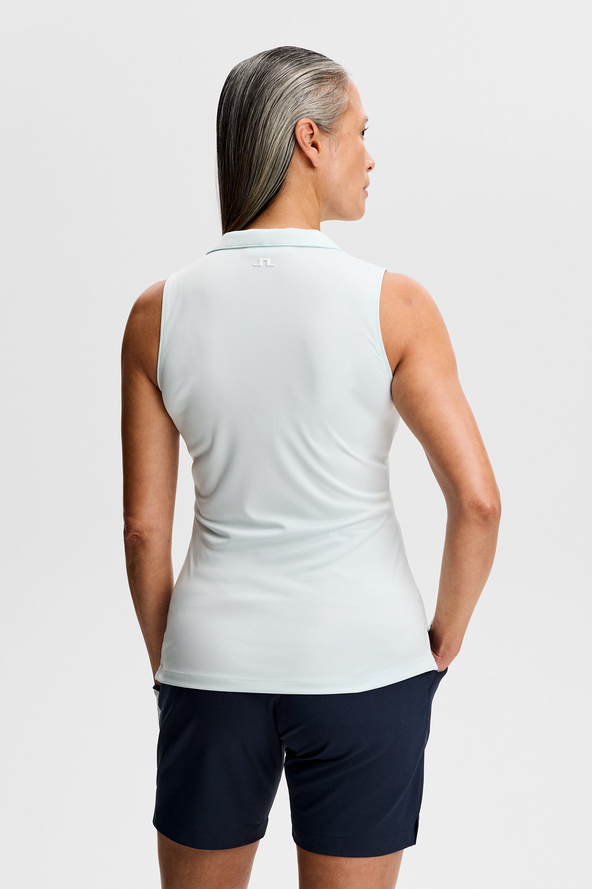 Leah Sleeveless Polo in Sky Light by J.Lindeberg