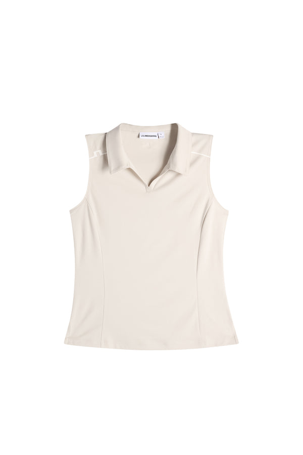 Leah Sleeveless Polo / Moonbeam