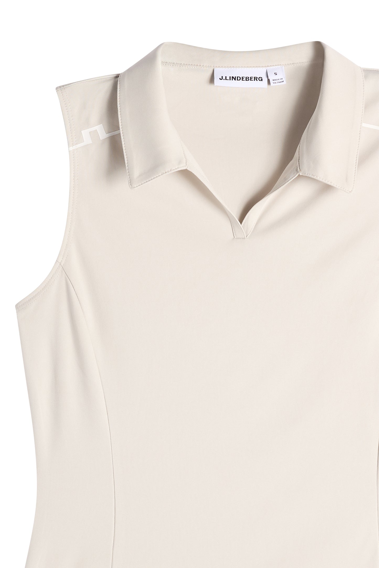 Leah Sleeveless Polo in Moonbeam by J.Lindeberg