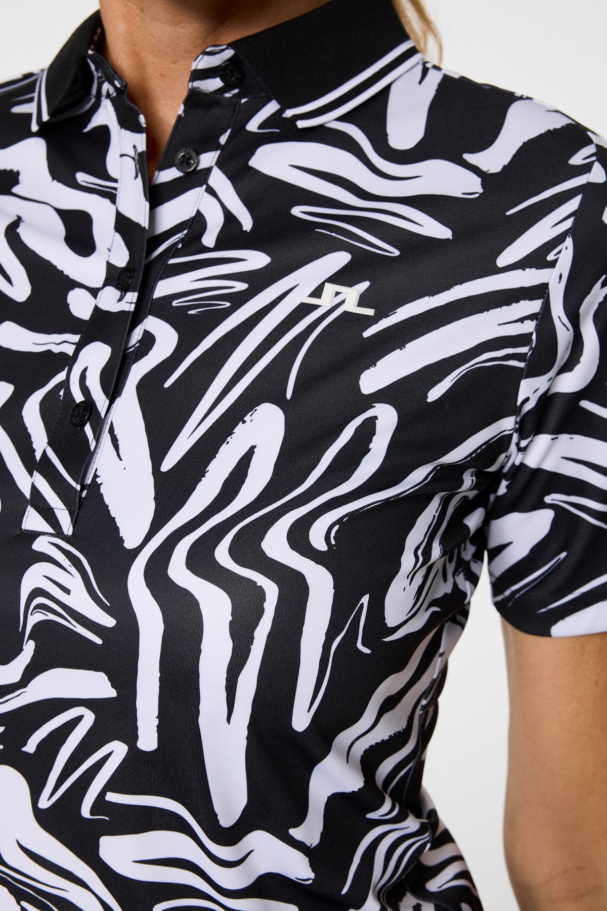 Georgia Print Polo in Scribble JL white by J.Lindeberg