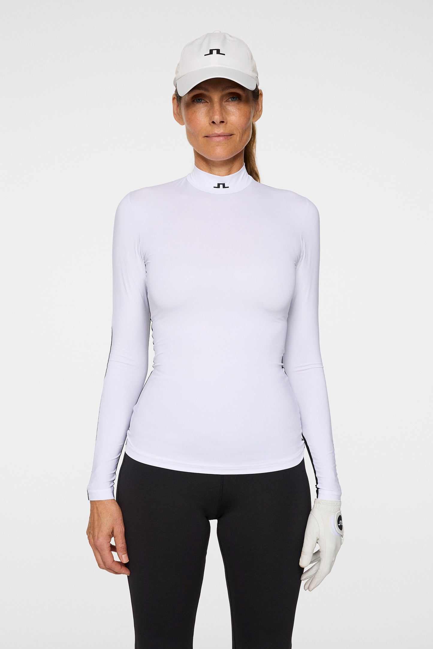 Hallie Compression Top in White by J.Lindeberg