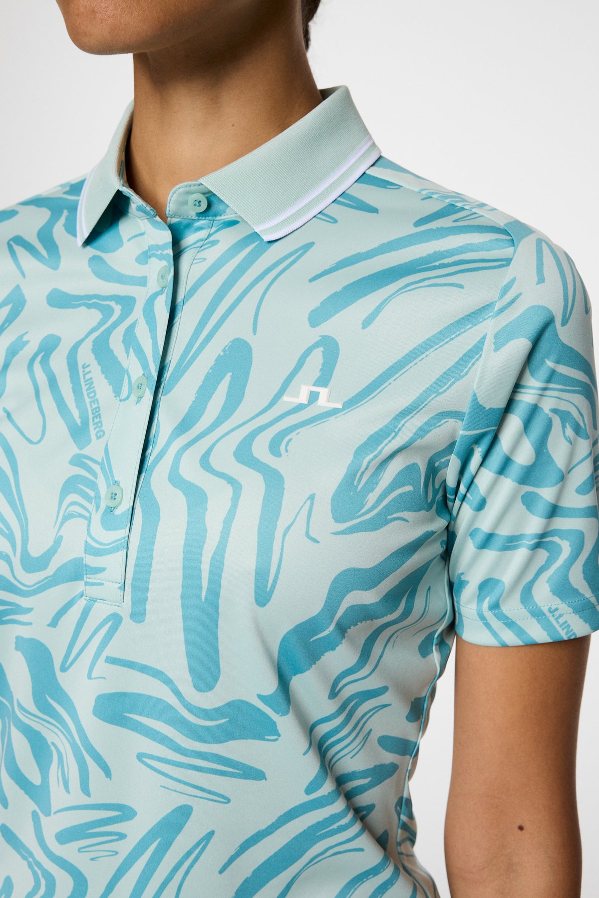 Georgia Print Polo in Scribble Stillwater by J.Lindeberg