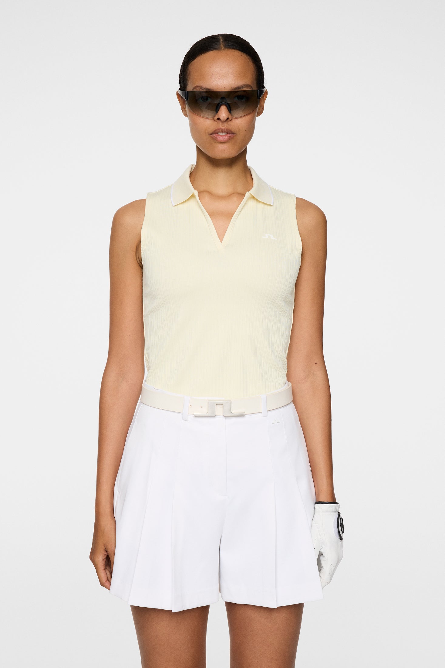 Delilah Sleeveless Top / Lemon Icing | J.Lindeberg Official