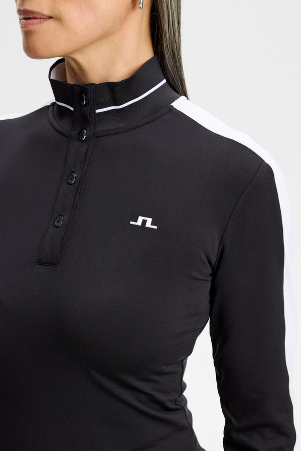 Hertta Long Sleeve Polo / Black