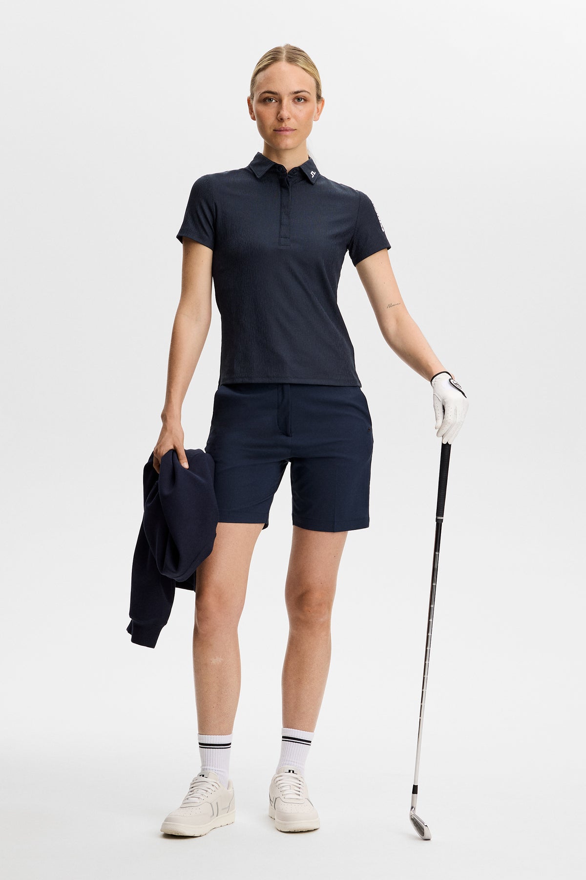 Tour Tech Textured Polo in JL Navy by J.Lindeberg