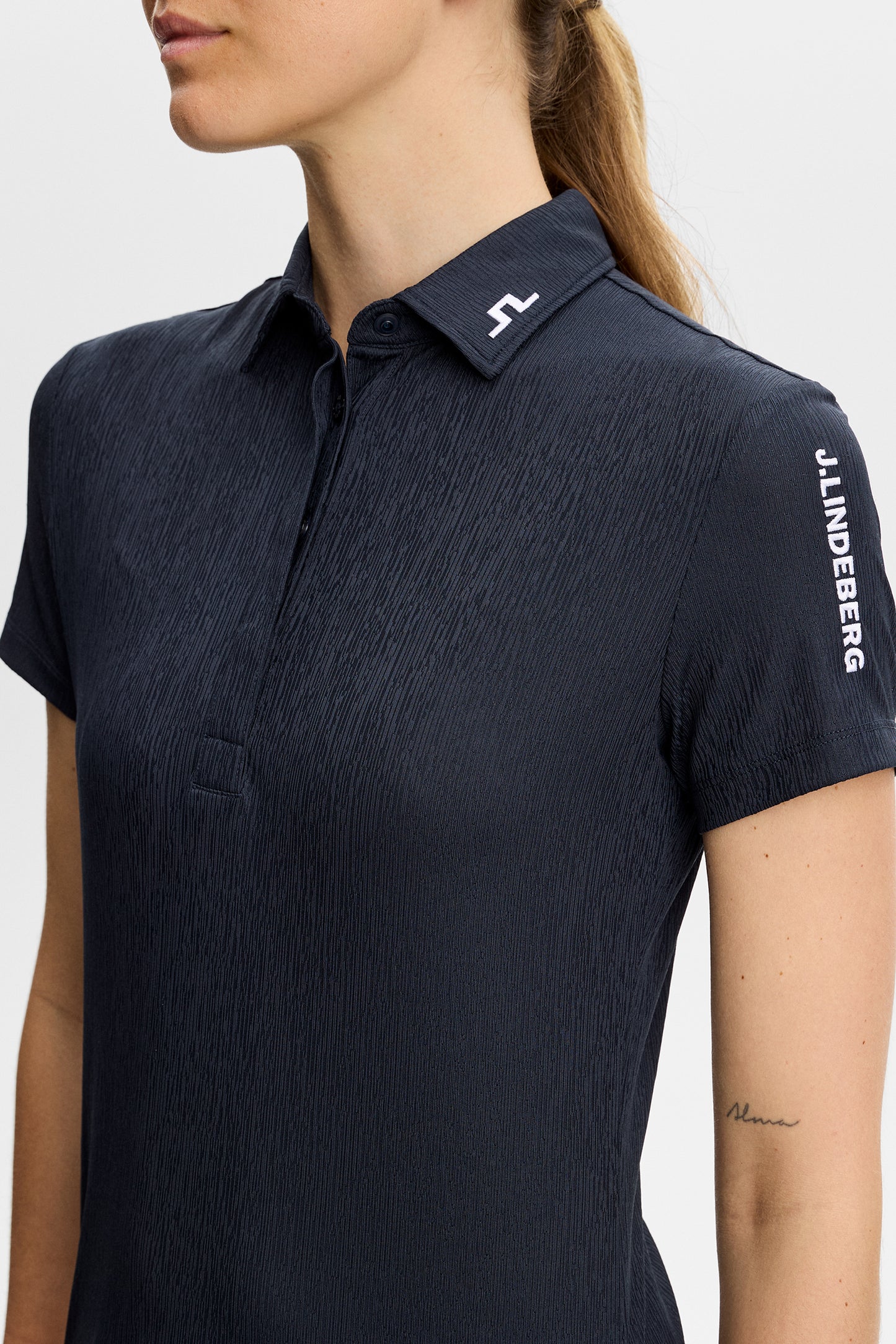 Tour Tech Textured Polo in JL Navy by J.Lindeberg