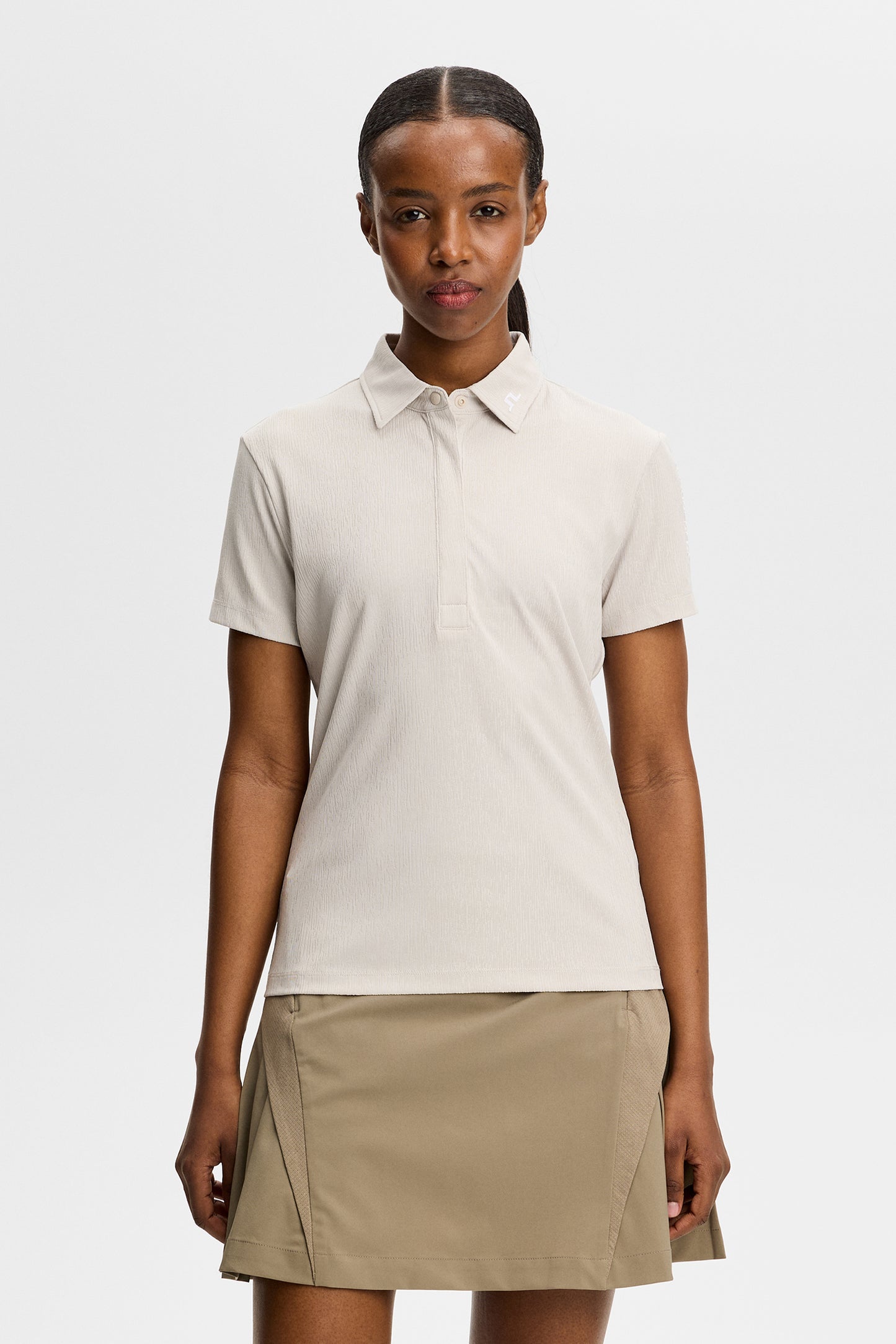Tour Tech Textured Polo in Moonbeam by J.Lindeberg