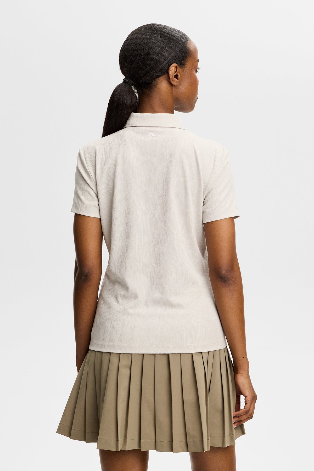 Tour Tech Textured Polo in Moonbeam by J.Lindeberg