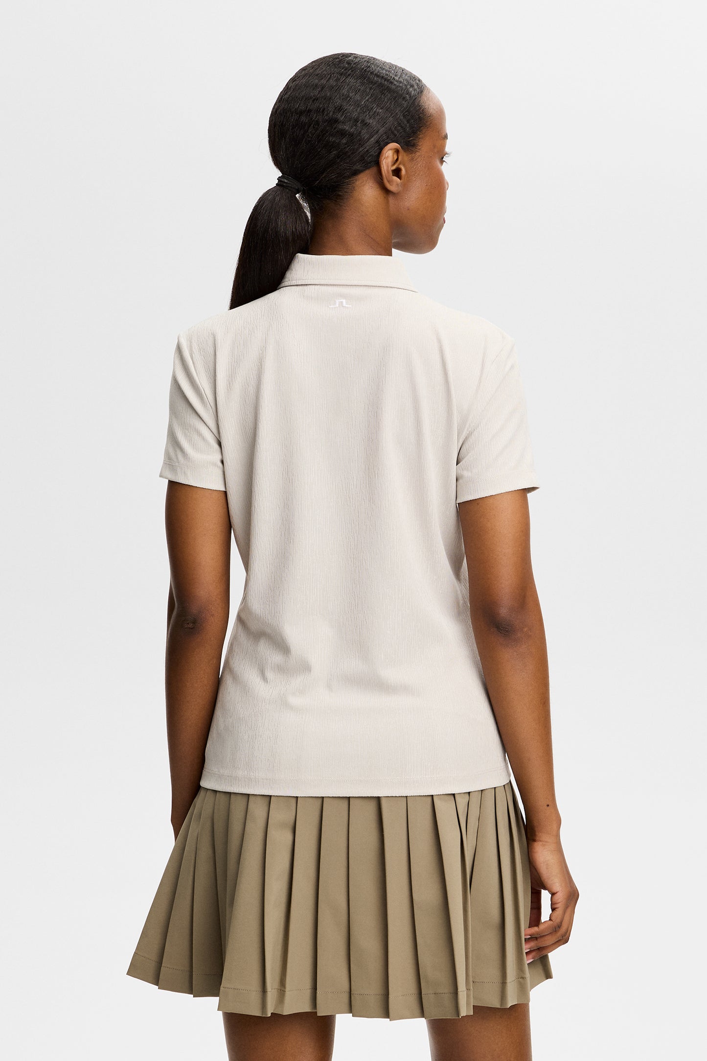 Tour Tech Textured Polo in Moonbeam by J.Lindeberg