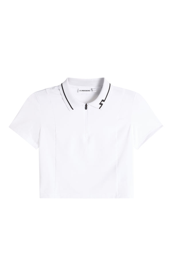 Naomi Cropped Polo / White