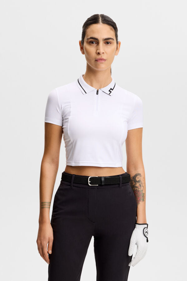 Naomi Cropped Polo / White | J.LINDEBERG US