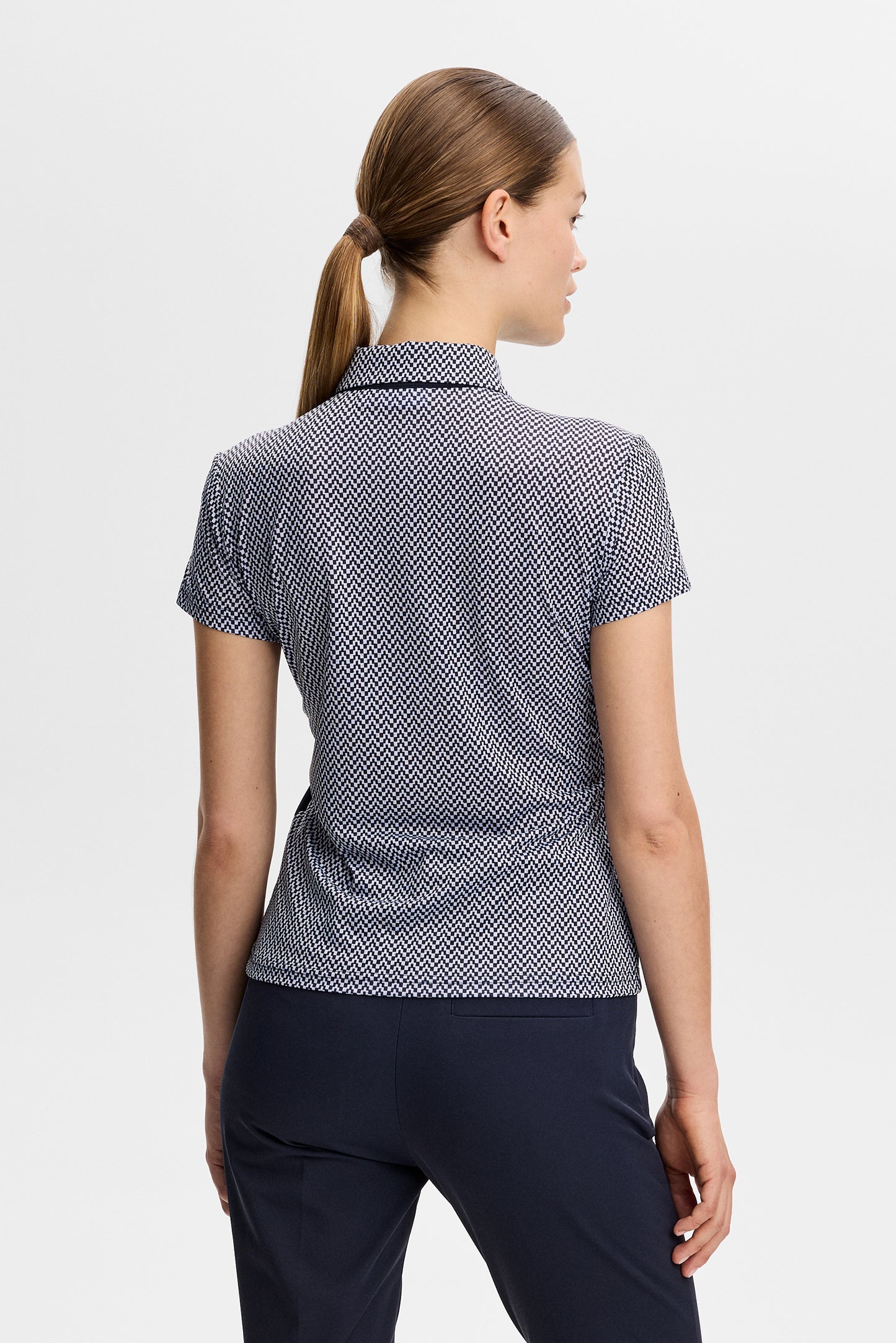 Cara Polo Print  in JL Navy by J.Lindeberg