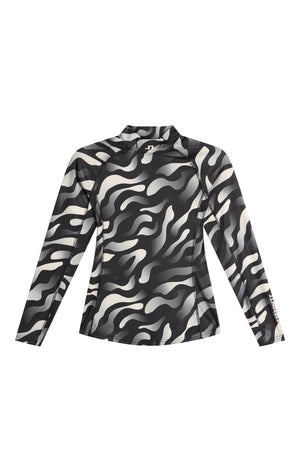 Ella Print Compression Top in Bunker Fade Black Moonbeam M by J.Lindeberg