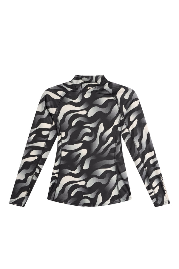 Ella Print Compression Top / Bunker Fade Black Moonbeam M