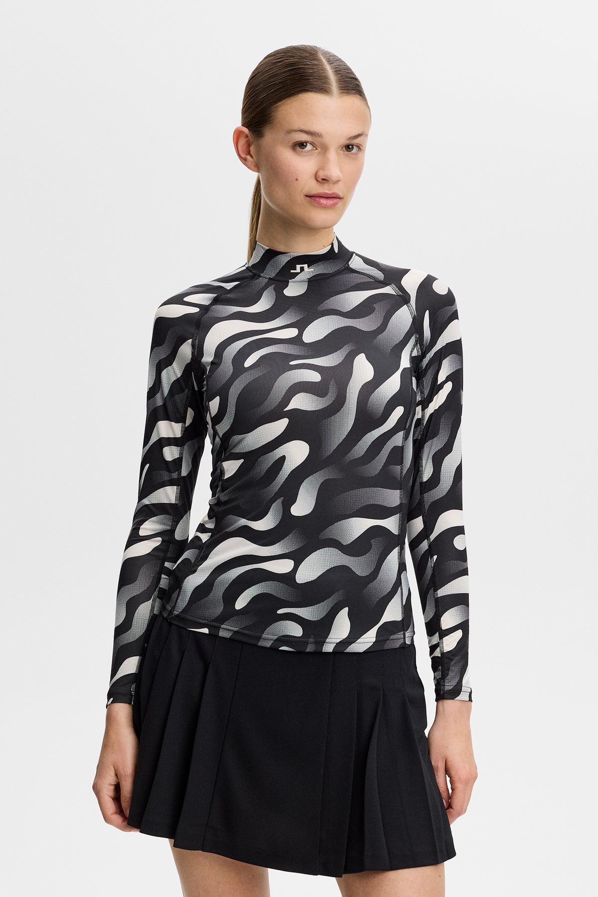Ella Print Compression Top in Bunker Fade Black Moonbeam M by J.Lindeberg
