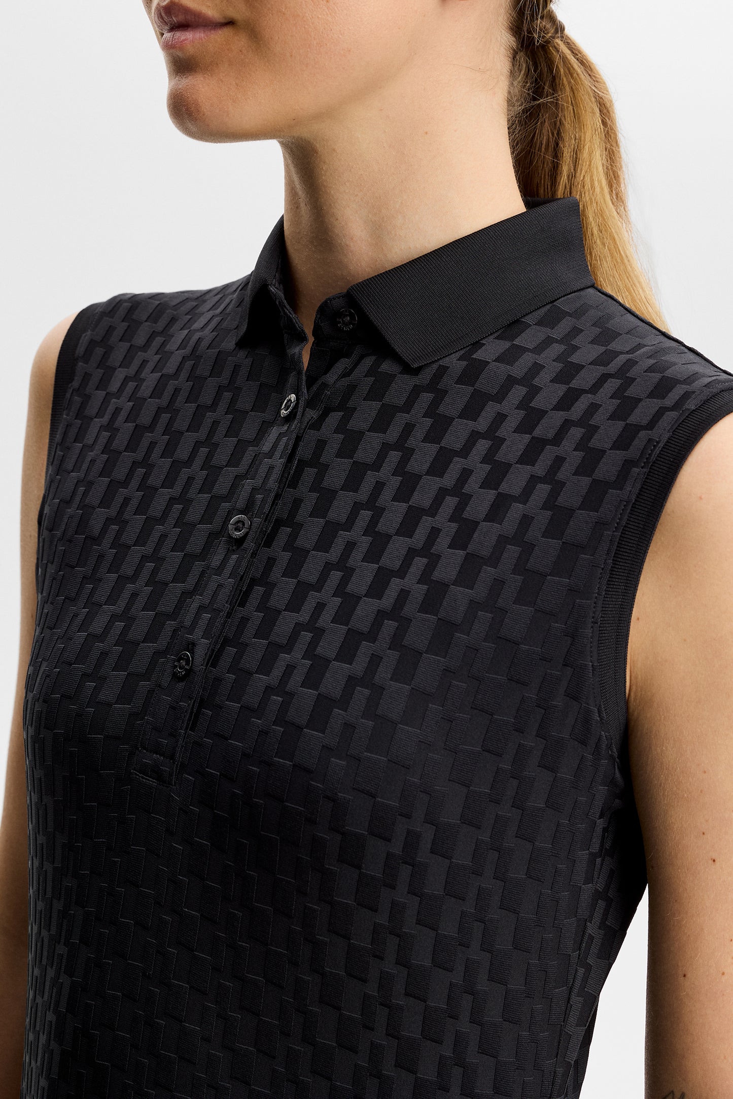 Dani sleeveless Polo in Black by J.Lindeberg