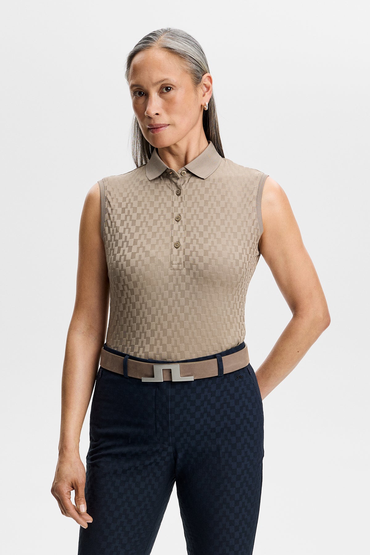 Dani sleeveless Polo in Brindle by J.Lindeberg