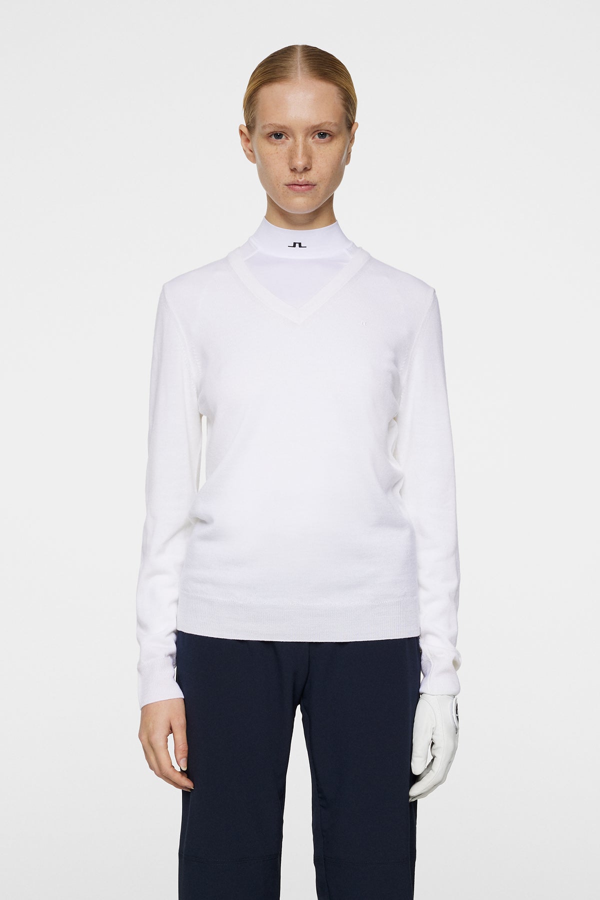 Amaya Knitted Sweater in White by J.Lindeberg