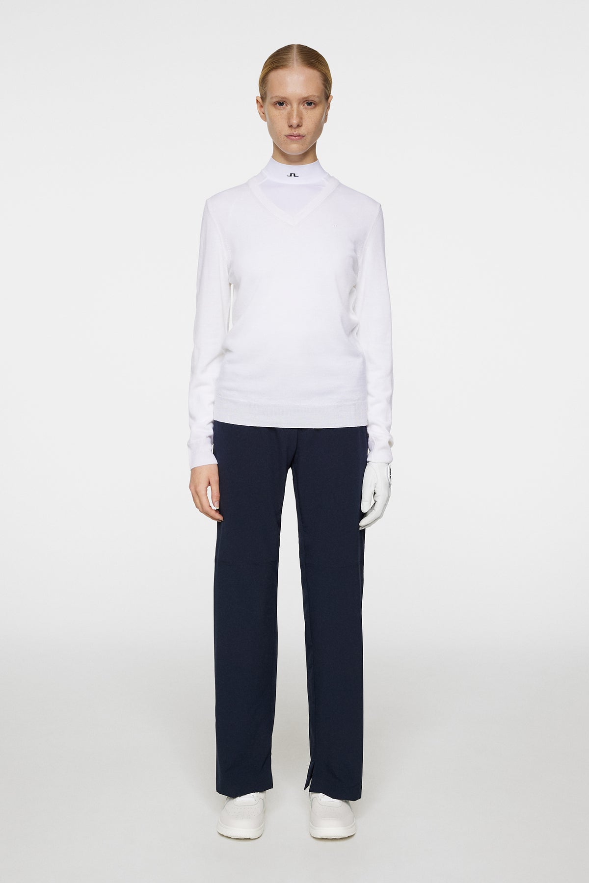 Amaya Knitted Sweater in White by J.Lindeberg