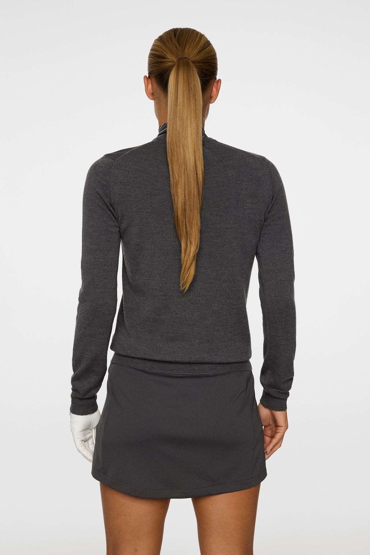 Aria Knitted Sweater in Dark Grey Melange by J.Lindeberg