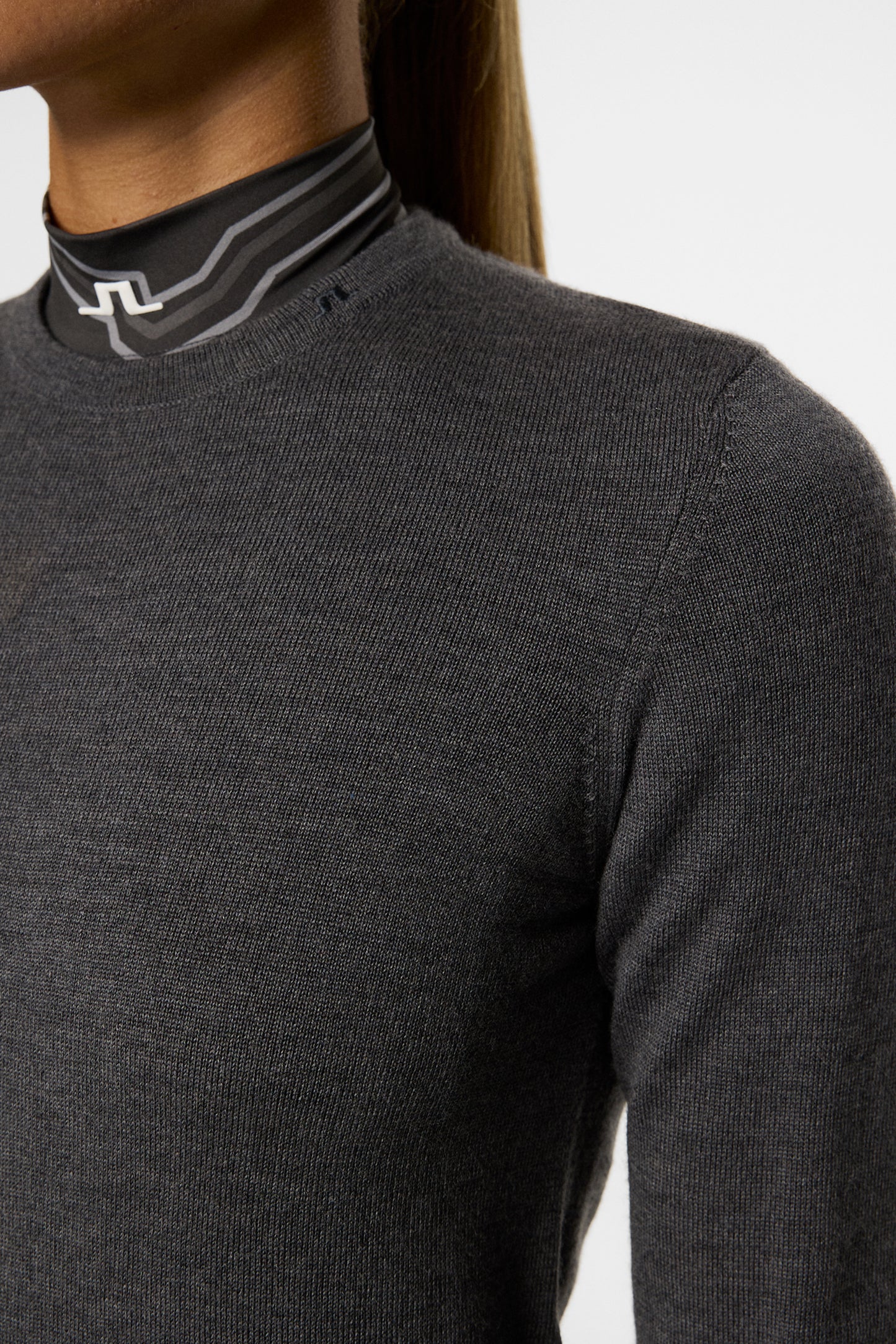 Aria Knitted Sweater in Dark Grey Melange by J.Lindeberg