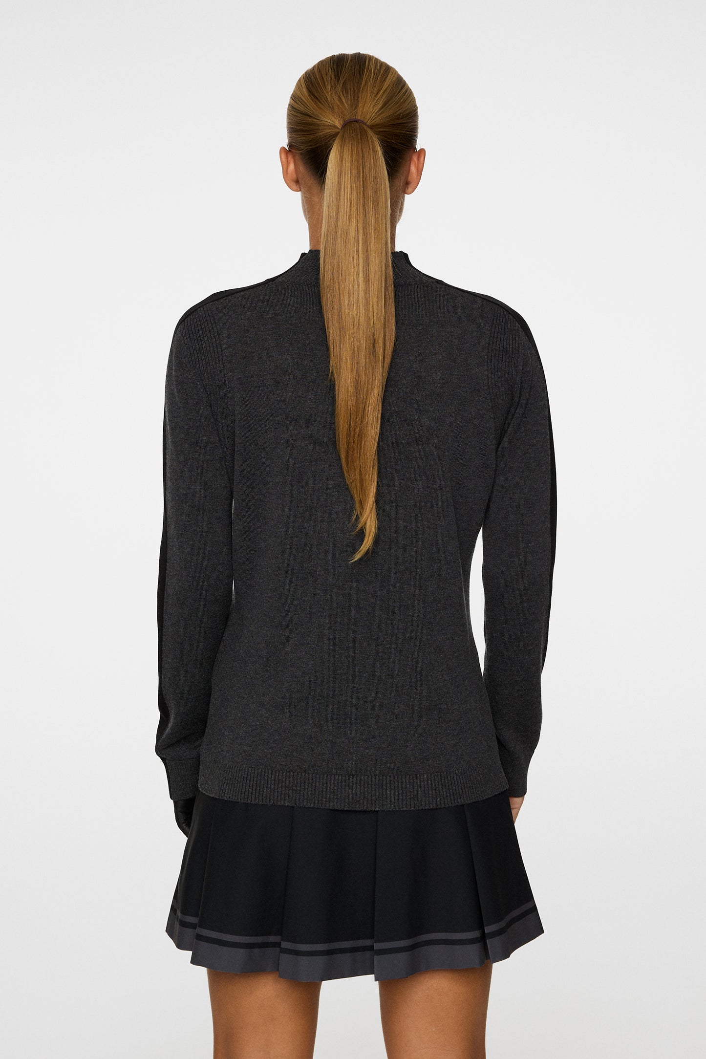Adeline Knitted Sweater in Dark Grey Melange by J.Lindeberg