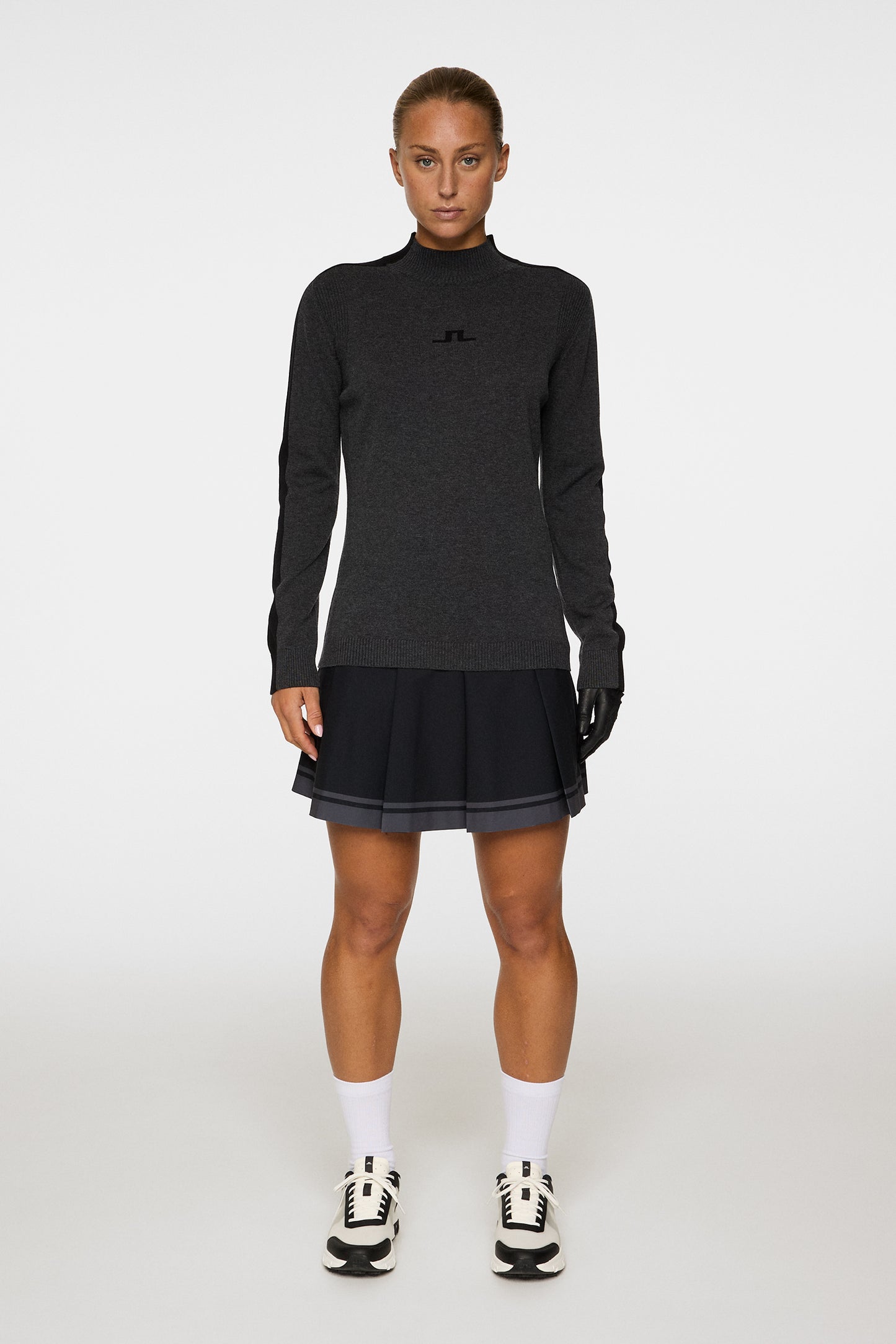 Adeline Knitted Sweater in Dark Grey Melange by J.Lindeberg