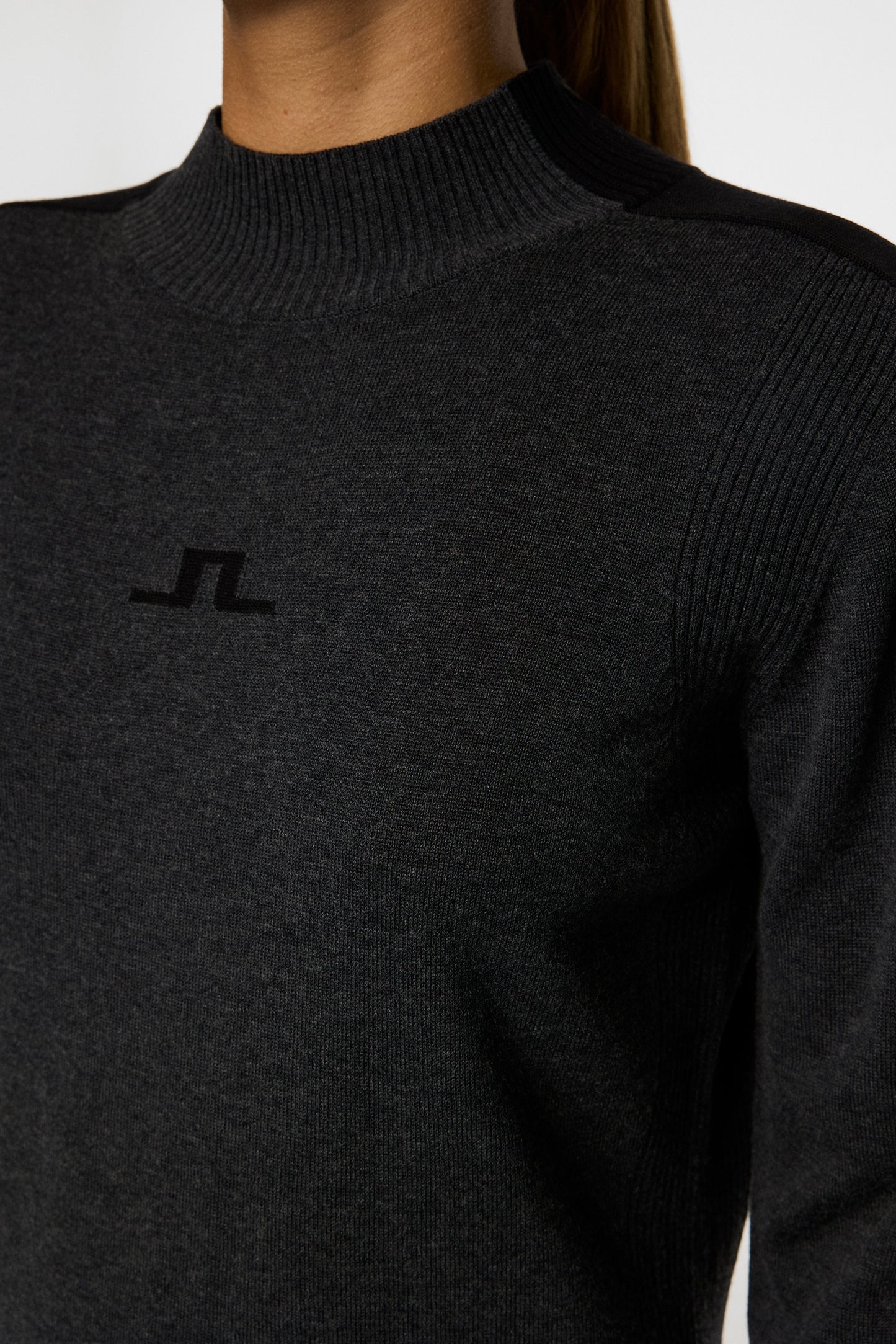 Adeline Knitted Sweater in Dark Grey Melange by J.Lindeberg