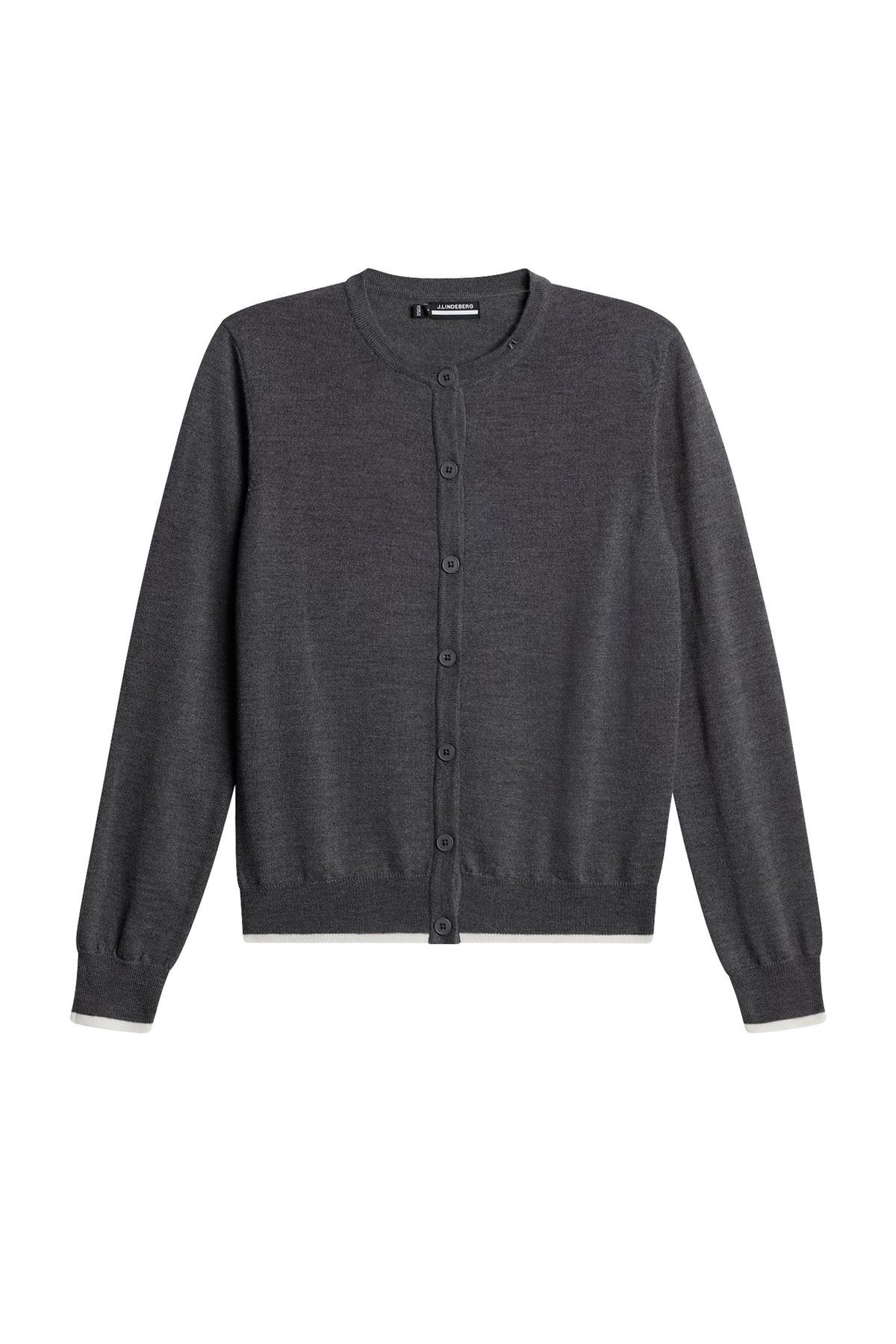 Joanna Knitted Cardigan in Dark Grey Melange by J.Lindeberg