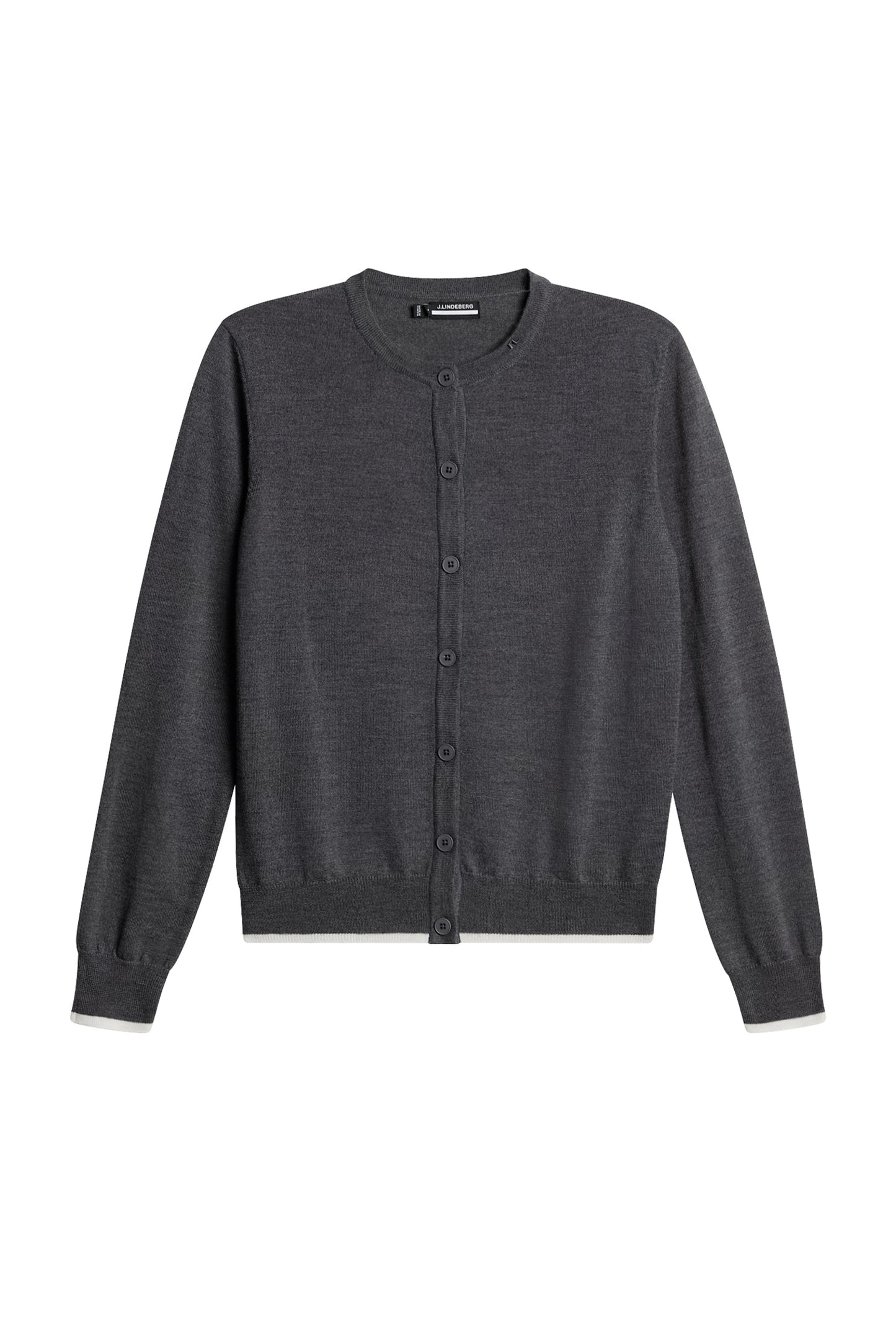 Joanna Knitted Cardigan in Dark Grey Melange by J.Lindeberg