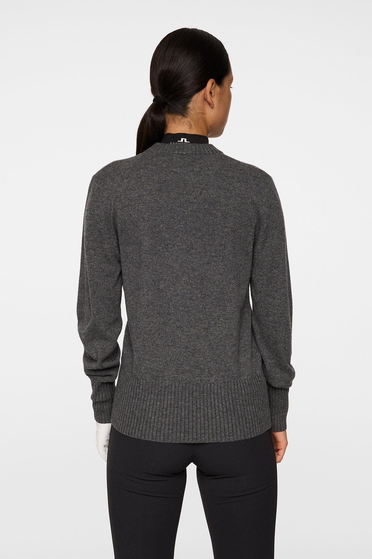 Mina Knitted Sweater in Dark Grey Melange by J.Lindeberg