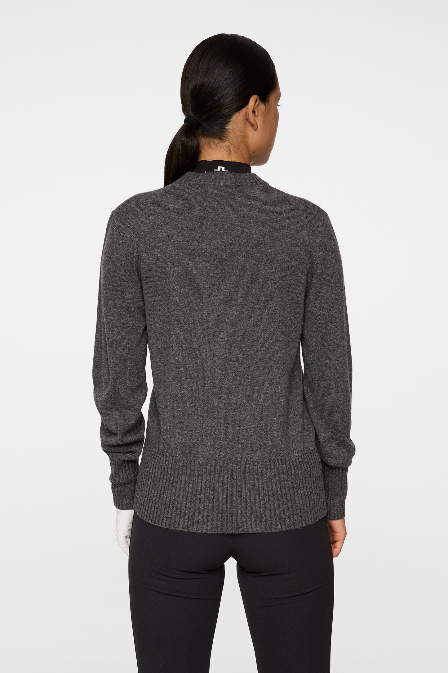 Mina Knitted Sweater in Dark Grey Melange by J.Lindeberg