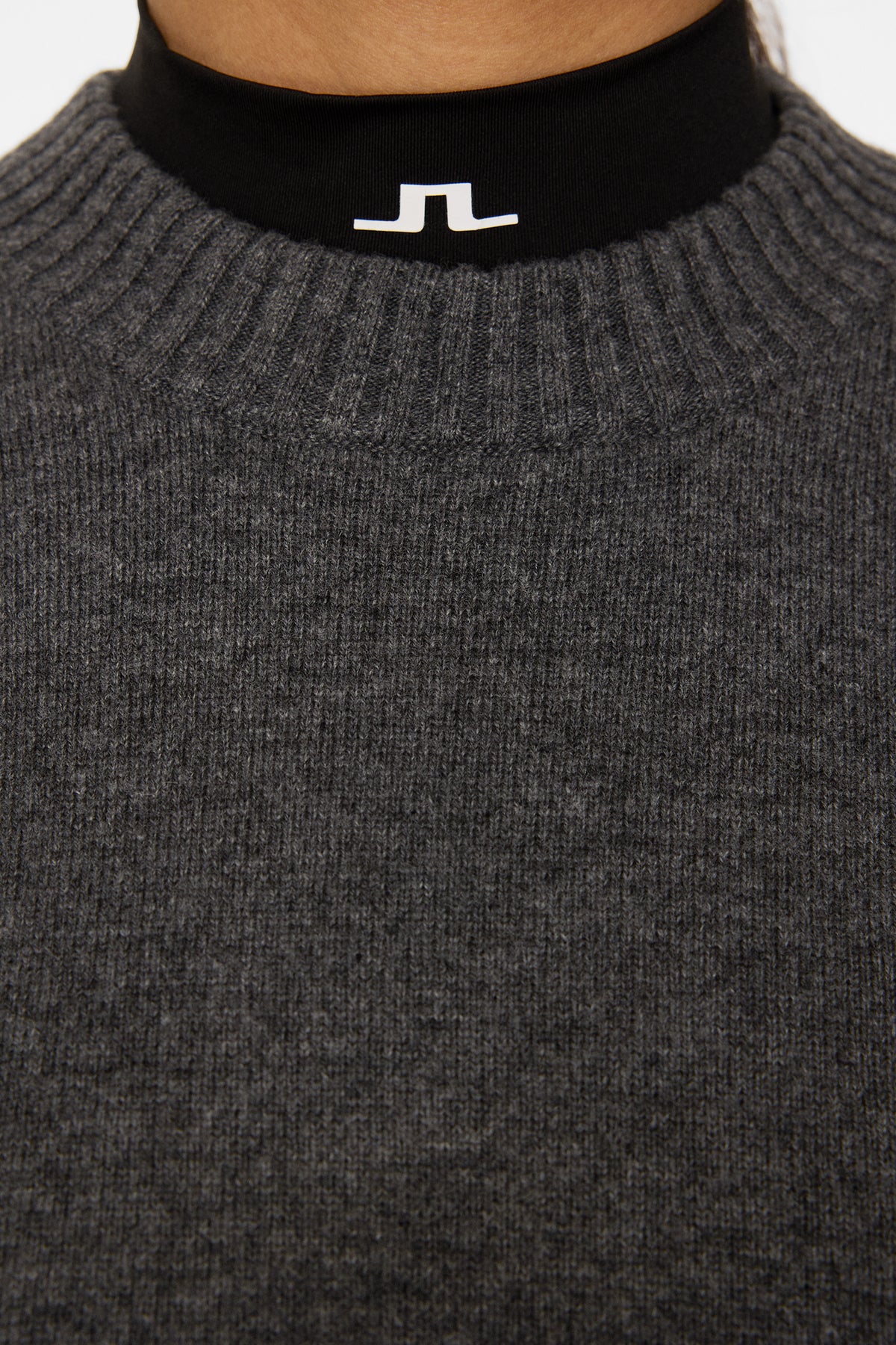 Mina Knitted Sweater in Dark Grey Melange by J.Lindeberg