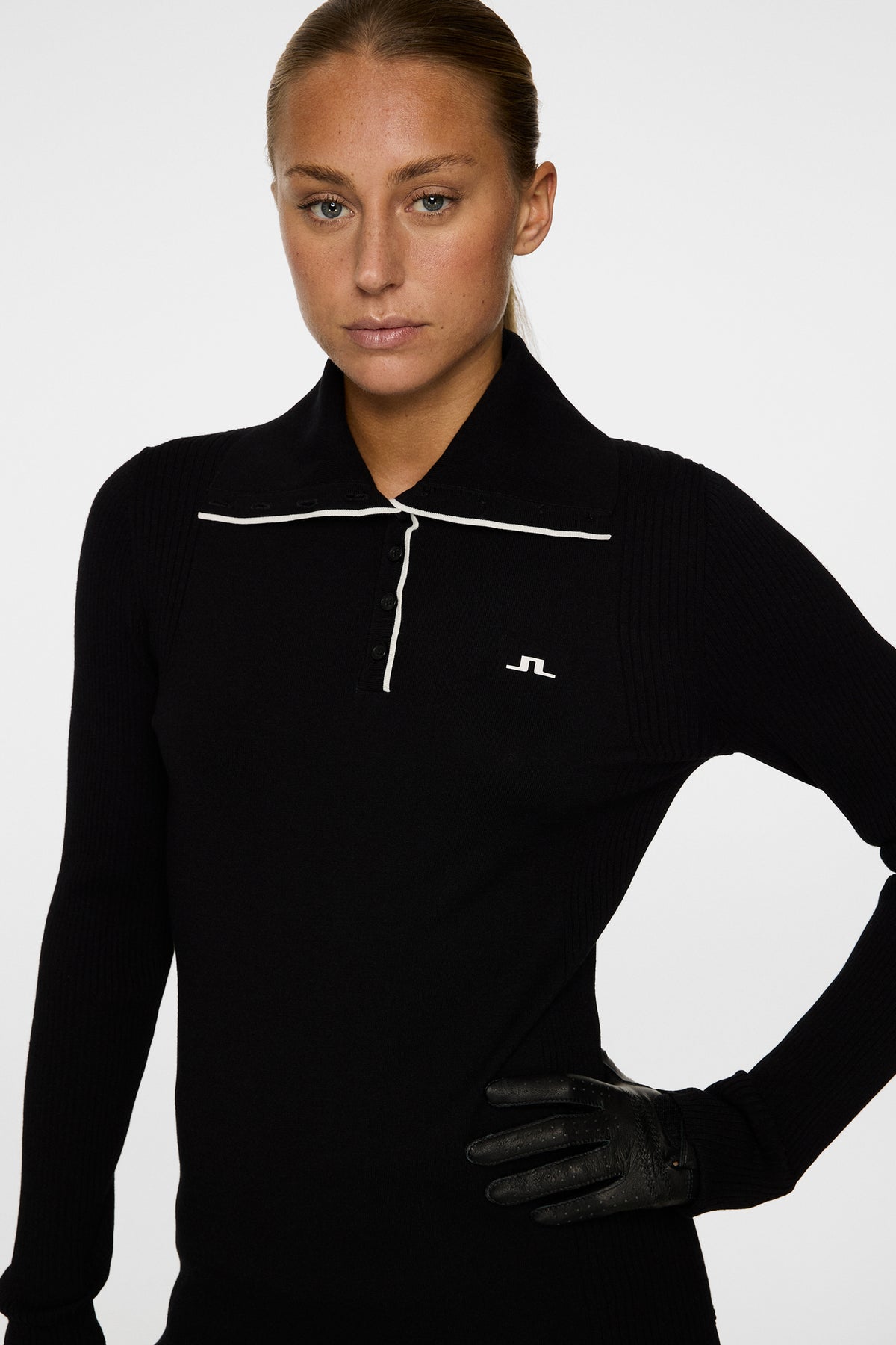 Leonie Knitted Shirt in Black by J.Lindeberg