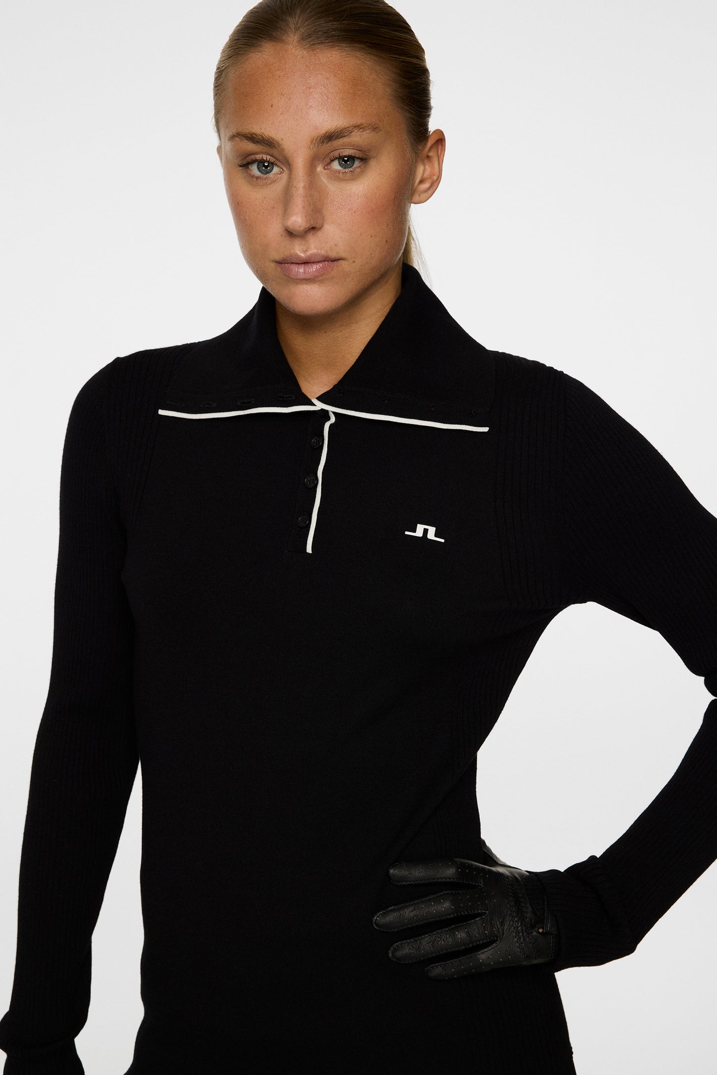 Leonie Knitted Shirt in Black by J.Lindeberg