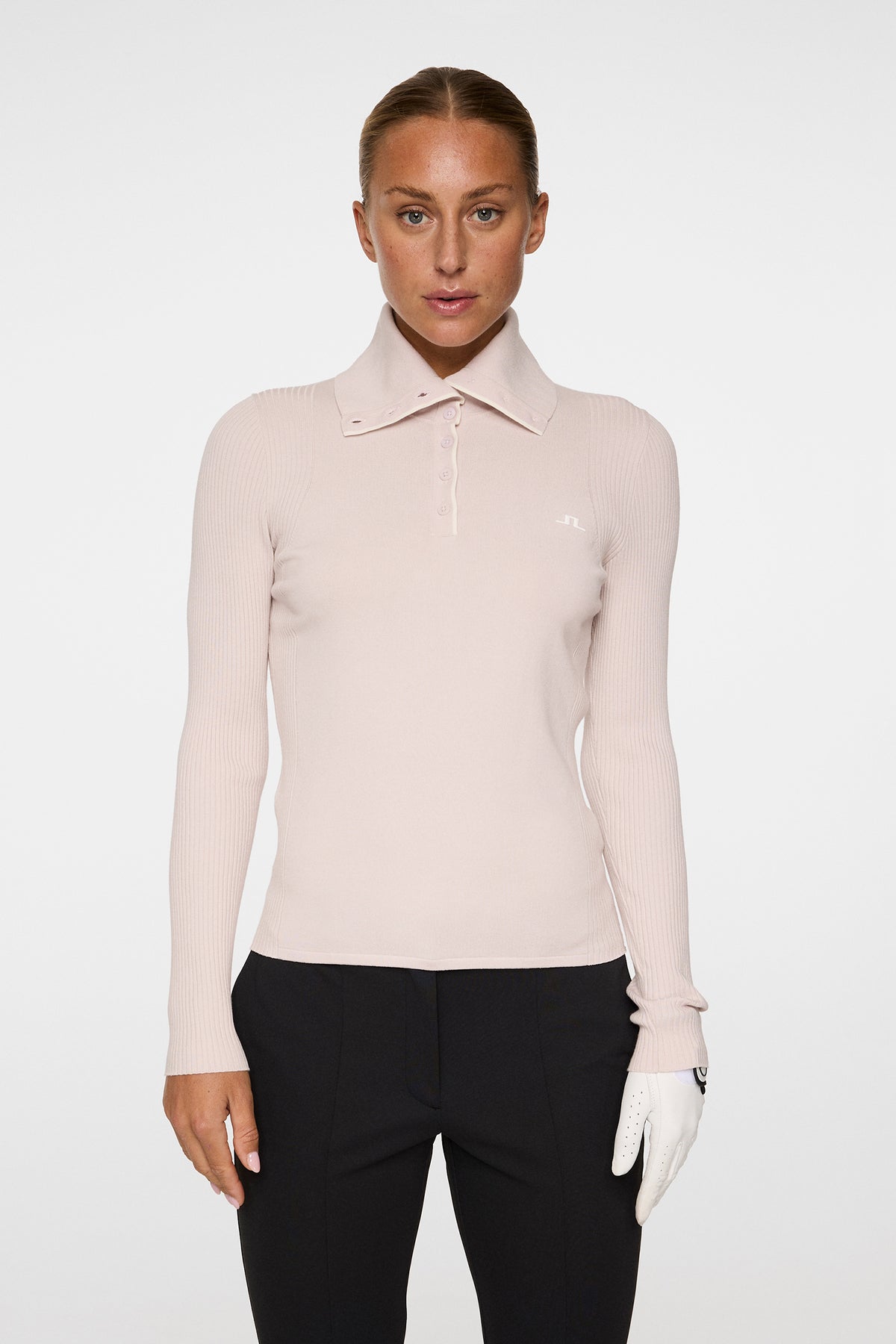 Leonie Knitted Shirt in Grey Lilac by J.Lindeberg