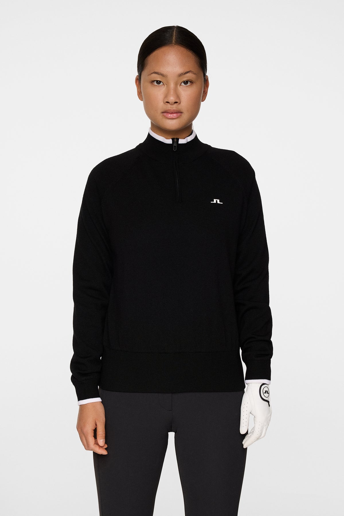 Ruth Windbreaker Sweater in Black by J.Lindeberg