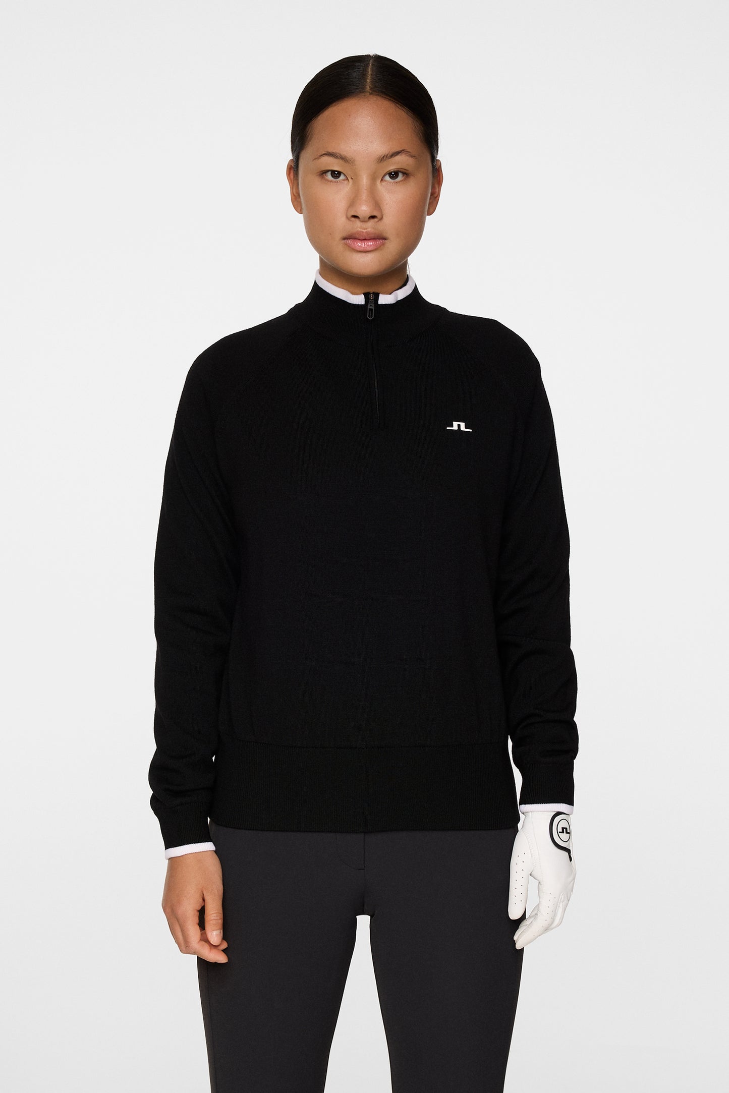 Ruth Windbreaker Sweater in Black by J.Lindeberg